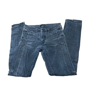 The Kooples Straight Leg Black Utility Cargo Jean Size 29 Pockets Distressed